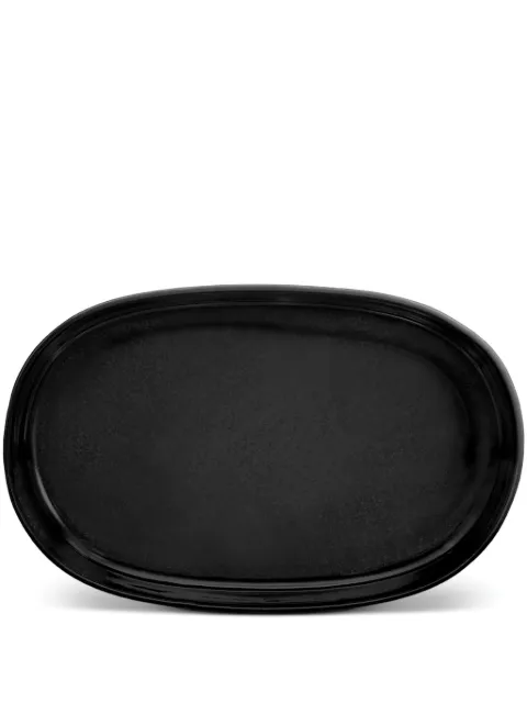 L'Objet small Terra oval platter (23cm) Black TA564