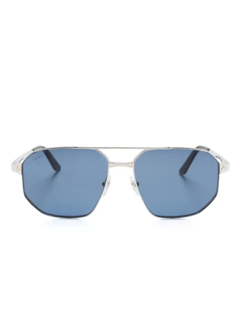 Cartier Eyewear Santos de Cartier geometric-shape sunglasses Silver CT0462S