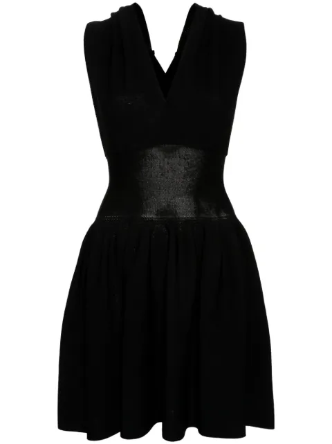 Iceberg logo-embossed detail knitted dress Black AH047534