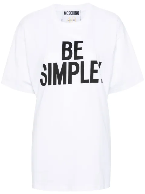 Moschino slogan-print cotton T-shirt White J07040441