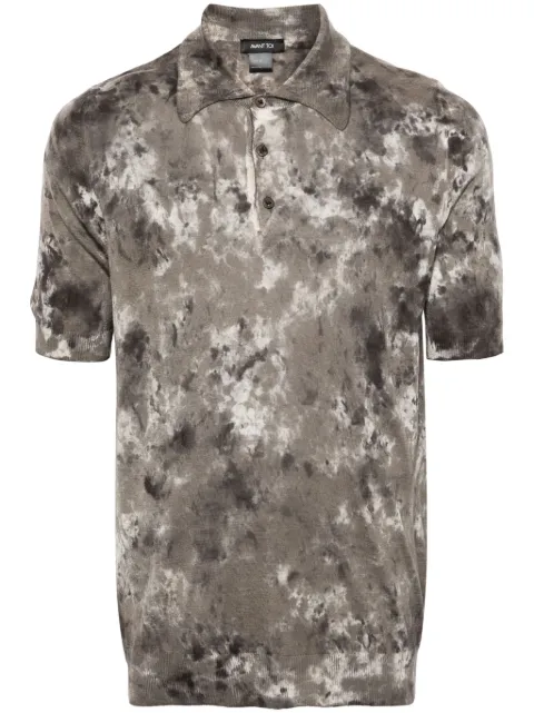 Avant Toi abstract-print ribbed polo shirt Green 224SU3204CSFVL