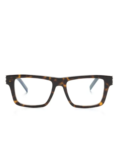 Saint Laurent Eyewear tortoiseshell square-frame glasses Brown SLM10B