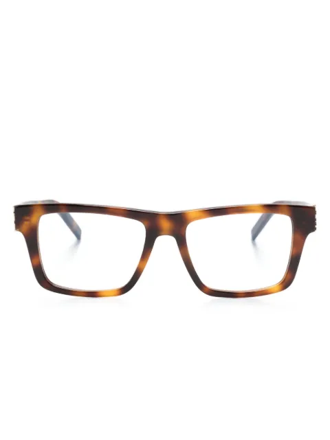 Saint Laurent Eyewear tortoiseshell square-frame glasses Brown SLM10B
