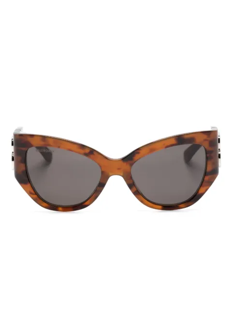 Balenciaga Eyewear logo-plaque cat-eye sunglasses Brown BB0322S003