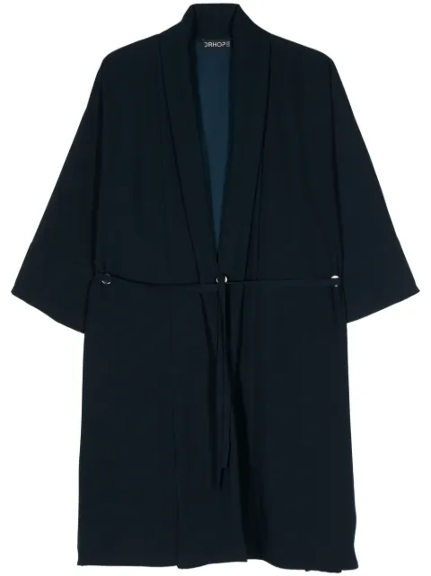 DRHOPE crepe belted coat Blue 163774