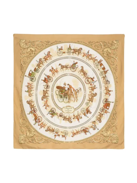 Hermès Pre-Owned 1986 La Promenade de Longchamps silk scarf Neutrals 1501488