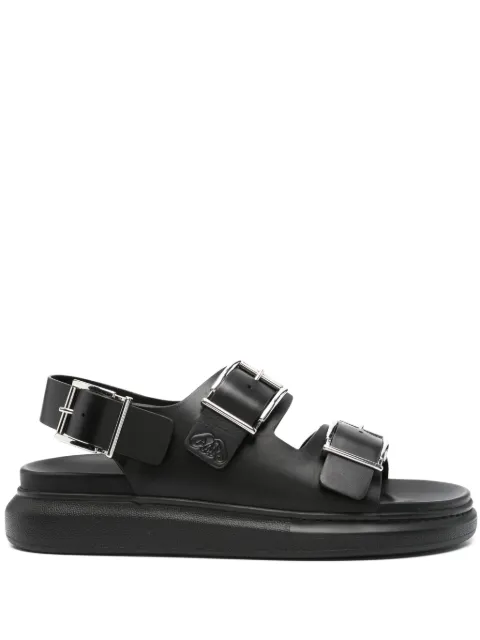 Alexander McQueen logo-debossed leather sandals Black 782466WIEU3