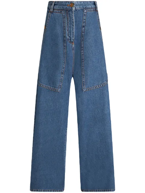 ETRO Pegaso-embroidery wide-leg jeans Blue WRNB0012AD230