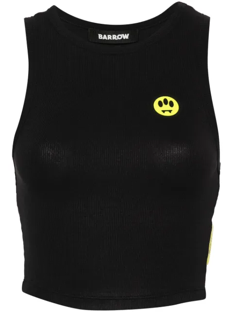 BARROW logo-print cropped top Black S4BWWOTO134