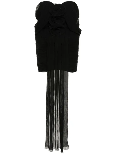 Magda Butrym off-shoulder plissé mini dress Black RE24DRESS29