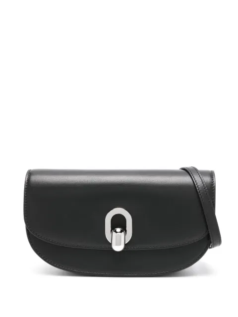 Savette Tondo Crescent leather crossbody bag Black H0210101
