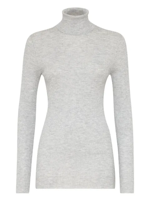 Brunello Cucinelli ribbed-knit roll-neck jumper Grey M41822903C072