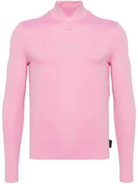 Courrèges logo-appliqué top Pink 323JT0183JS0016