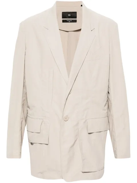 Y-3 CR NYL single-breasted blazer Brown IV5837