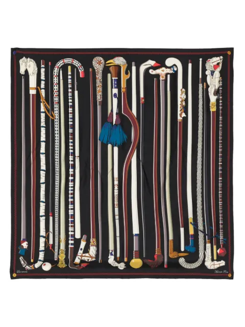 Hermès Pre-Owned Les Cannes silk scarf Black DPSCARFHERCAN7638
