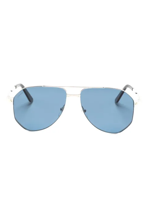 Cartier Eyewear Santos de Cartier pilot-frame sunglasses Silver CT0461S