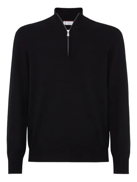 Brunello Cucinelli cashmere half-zip sweater Black M2200124CH101