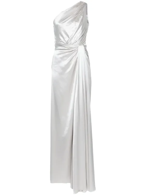 Dolce & Gabbana off-shoulder silk gown Grey F6K2OTFU1NG
