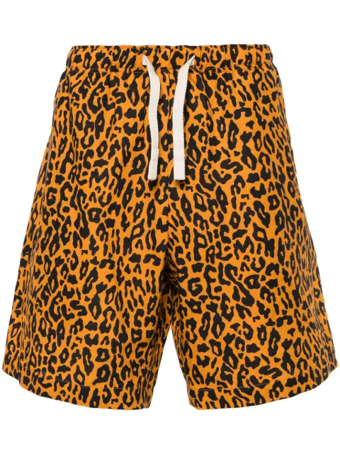 Palm Angels leopard-print poplin shorts Orange PMCB051S24FAB0012010