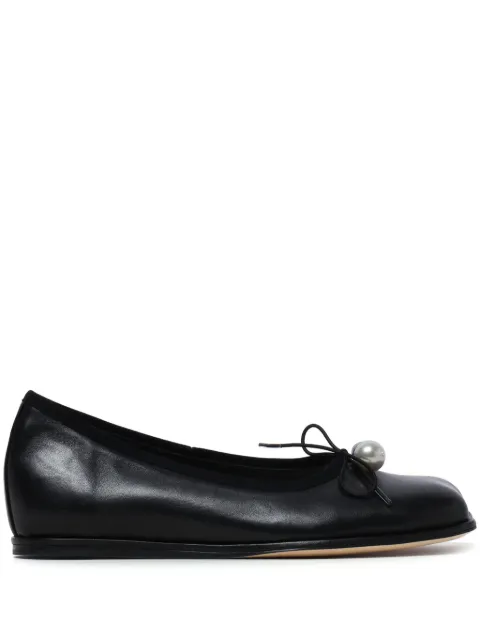 Simone Rocha bow-embellished leather ballerina shoes Black RMP17B0755S24
