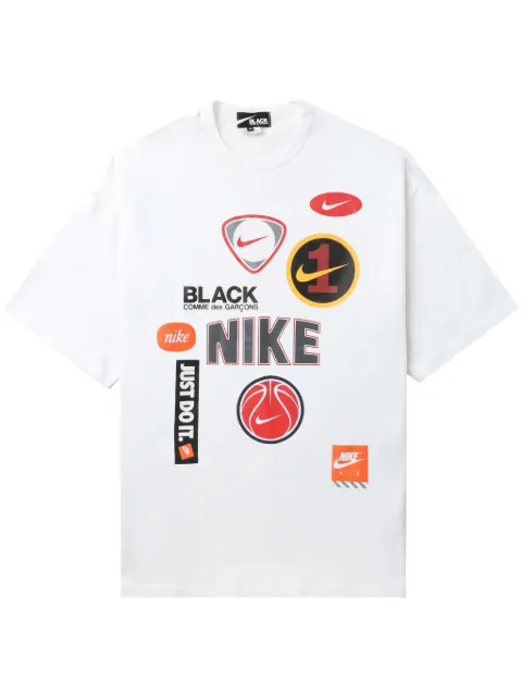 Black Comme Des Garçons x Nike logo-print cotton T-shirt White 1MT101052