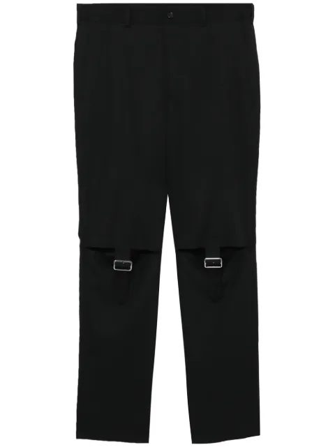 Black Comme Des Garçons strap-detail straight-leg trousers Black 1MP010