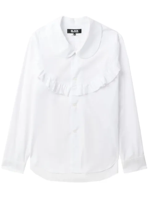 Black Comme Des Garçons ruffle-trimmed cotton shirt White 1MB024052