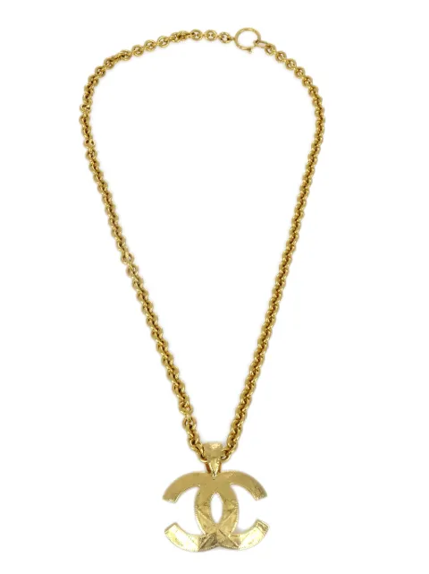 CHANEL Pre-Owned 1994 CC-pendant cable chain necklace Gold NC94A