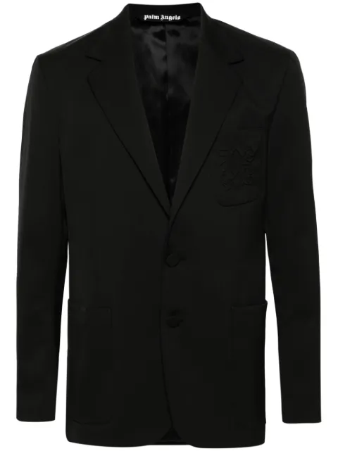 Palm Angels single-breasted twill blazer Black PMEN044R24FAB0011010
