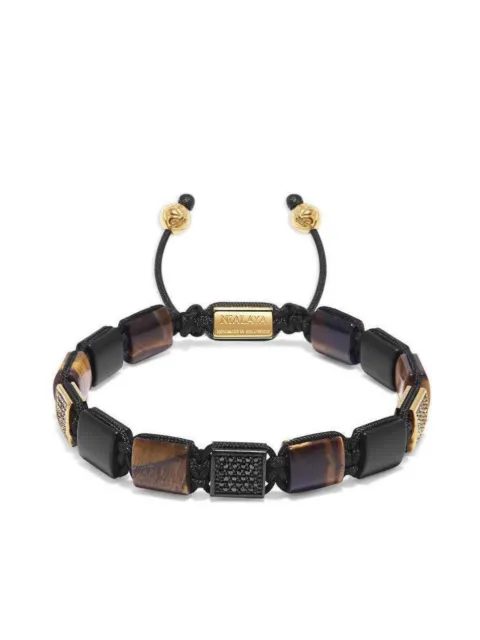 Nialaya Jewelry logo-embossed beaded bracelet Gold MLUXPL082