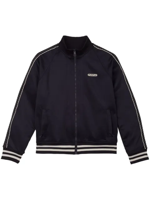 Purple Brand striped-edge lightweight jacket Black P414PBBJ422