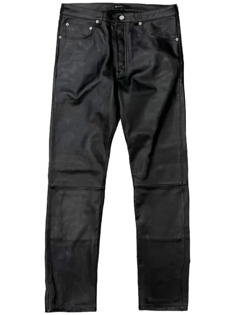 Purple Brand straight-leg leather trousers Black P011LBBR422