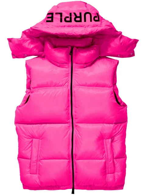 Purple Brand logo-print puffer vest Pink P623PPKV423