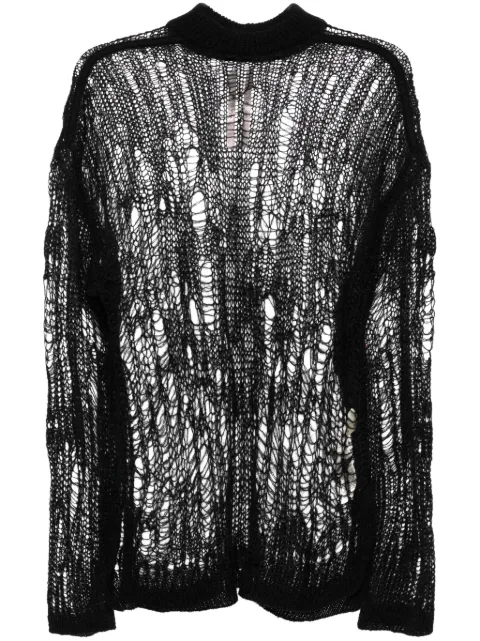Rick Owens Tommy Lupetto open-knit jumper Black RU01D3600KNETMH
