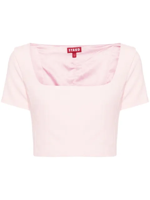 STAUD Anya square-neck crop blouse Pink 2673759