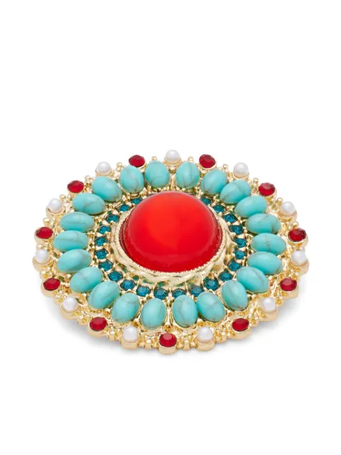 HZMER JEWELLERY stone-embellished starbust brooch Gold MCZBG1022