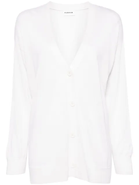 P.A.R.O.S.H. V-neck rib-trim cardigan White D520765