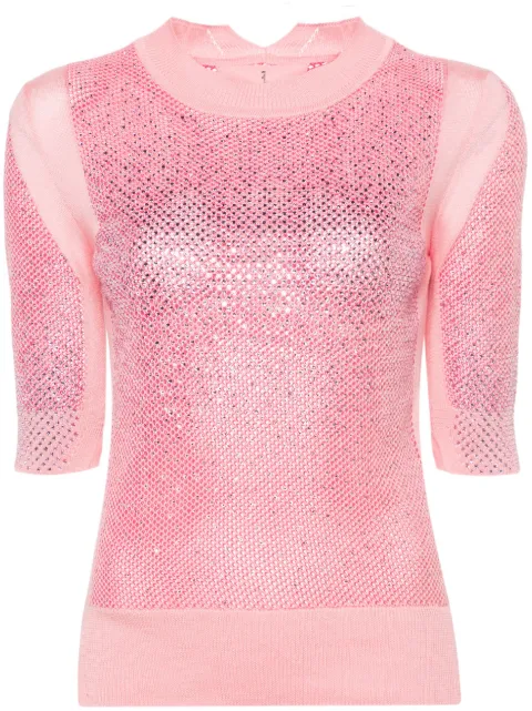 Ermanno Scervino crystal-embellished cotton top Pink D445L315ECTXLR