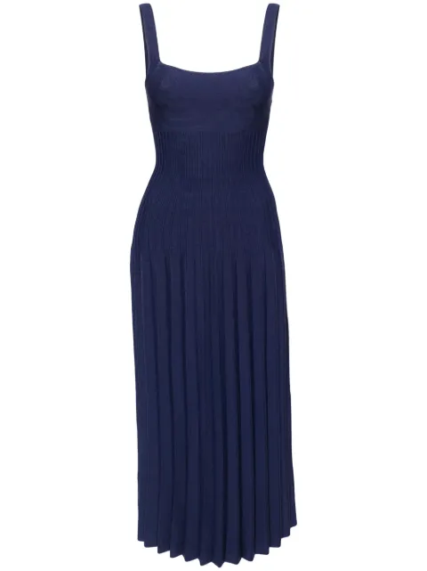STAUD Ellison pleated midi dress Blue 45420126