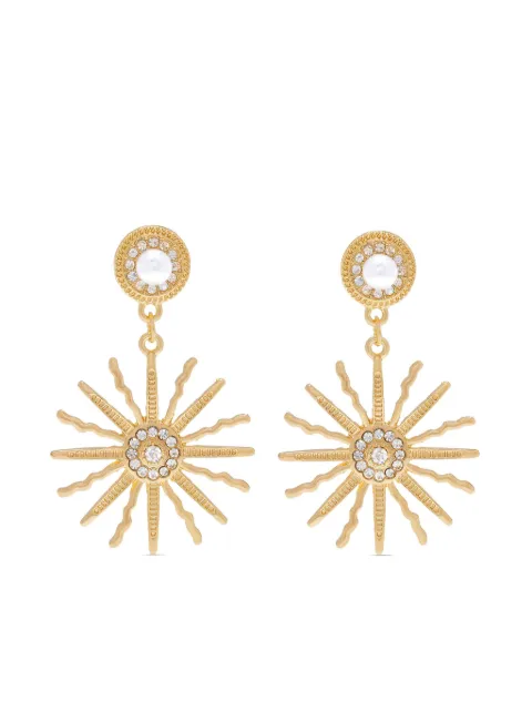 HZMER JEWELLERY embellished sun-motif earrings Gold MCSEG1040