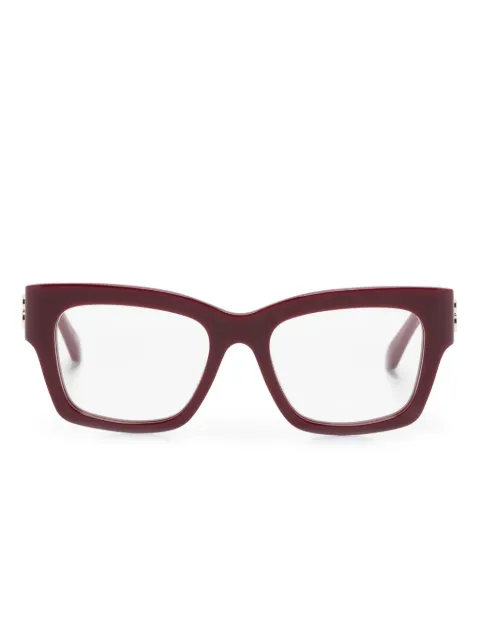 Balenciaga Eyewear logo-lettering square-frame glasses Red BB0325O