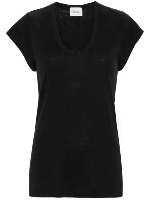 MARANT ÉTOILE Zankou linen T-shirt Black TS0014FBB1N17E