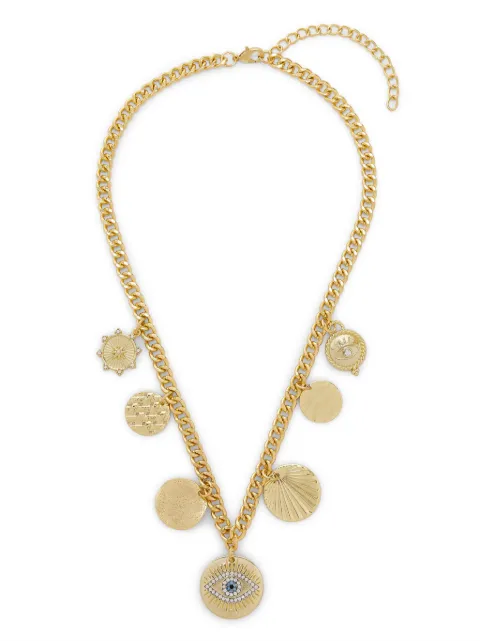 HZMER JEWELLERY circle-pendant chain-link necklace Metallic MCEECCG1040