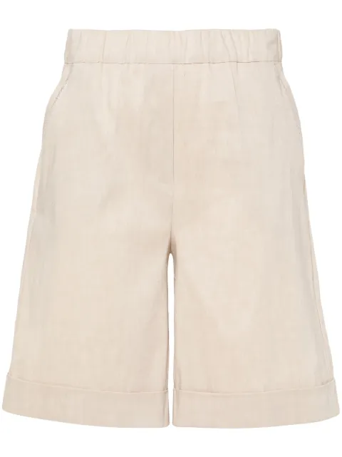 D.Exterior high-waisted tailored shorts Neutrals 58627