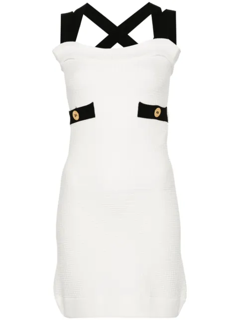 Patou 3D-knit double-strap minidress White KN1718070001W