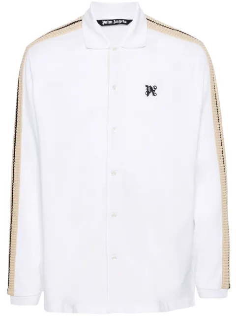 Palm Angels crochet-trim polo shirt White PMBD046R24FAB001