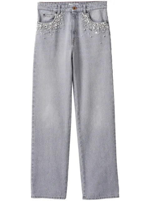 Miu Miu embellished mid-rise straight-leg jeans Grey GWP483S23213RN