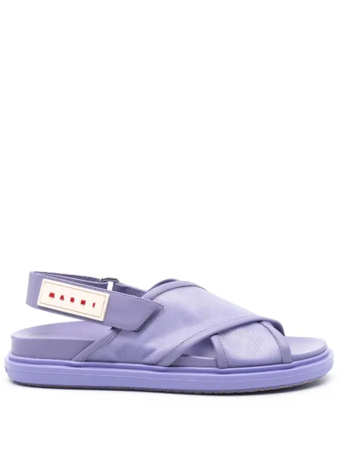 Marni Fussbett logo-appliqué sandals Purple FBMS016401P6392