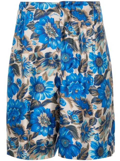 Moschino floral-print silk shorts Blue 03642057