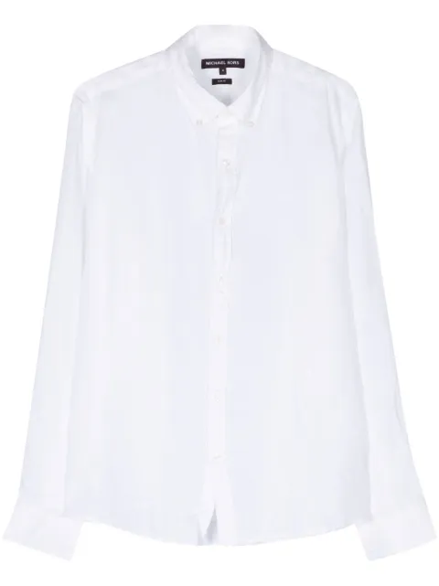 Michael Kors long-sleeve linen shirt White CS4400H4YT